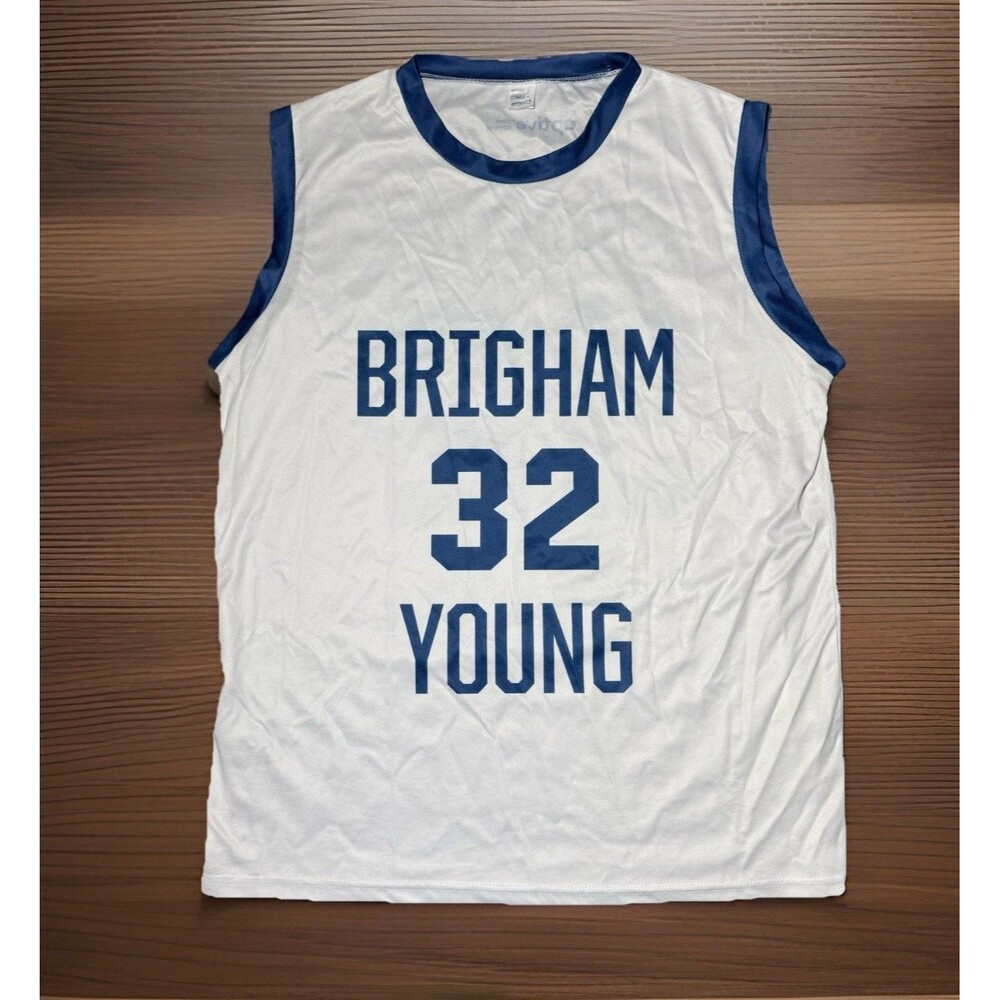 Brigham Young University Basketball Jersey #32 Jimmer Fredette White Mens Size M